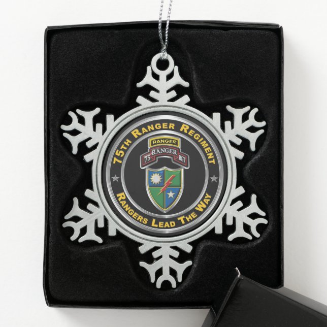 Ranger Regiment Schneeflocken Zinn-Ornament (Box)