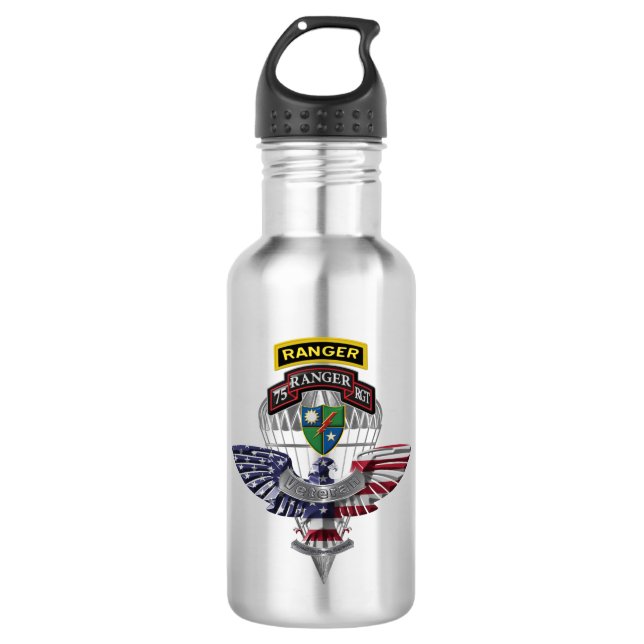 Ranger Regiment Veteran Edelstahlflasche (Vorderseite)