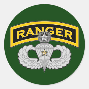 Ranger Registerkarte & Master Jump Wings - Kampf Runder Aufkleber