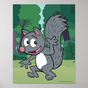Ranger Rick Graues Eichhörnchen Waving Poster