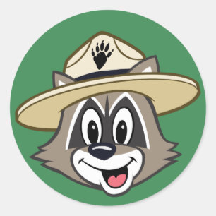 Ranger Rick   Ranger Rick Face Runder Aufkleber