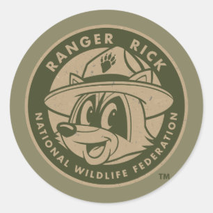 Ranger Rick   Ranger Rick Khaki Logo Runder Aufkleber