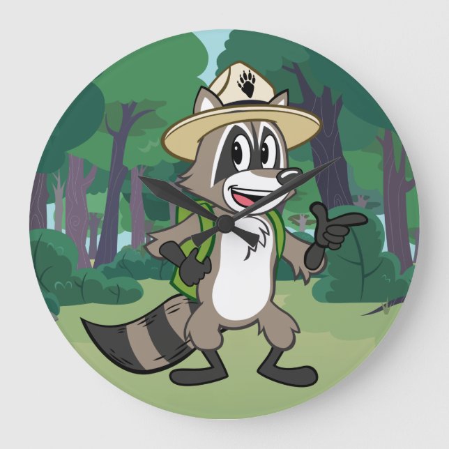 Ranger Rick | Ranger Rick Pointing Große Wanduhr (Vorderseite)