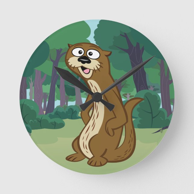 Ranger Rick | Reggie Otter Runde Wanduhr (Vorderseite)