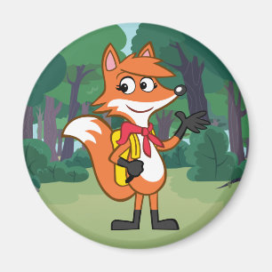 Ranger Rick Scarlett Fox Waving Magnet