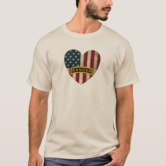 Ranger School Tab American Heart Flag T-Shirt (Vorderseite)