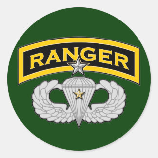 Ranger tab & Senior Jump Wings - Kampf Runder Aufkleber
