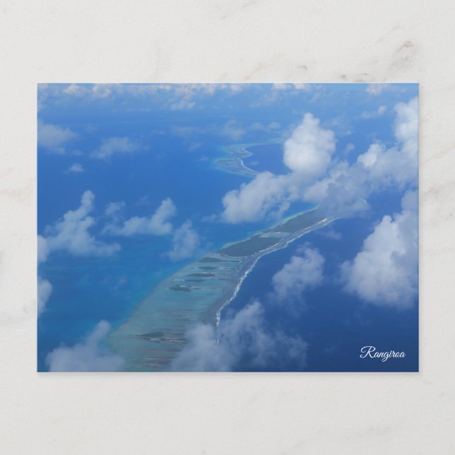 Rangiroa aus dem Flugzeug Postkarte (Vorderseite)