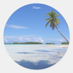 Rangiroa-Palmen Runder Aufkleber