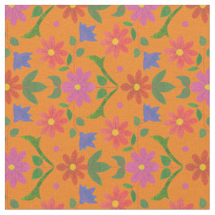 Rangoli-Blume, Polka-Punkte auf goldfarbenem Geweb Stoff