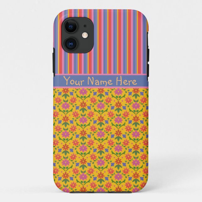 Rangoli-Blume, Stripes iPhone 5/5s Xtreme-Fall Case-Mate iPhone Hülle (Rückseite)