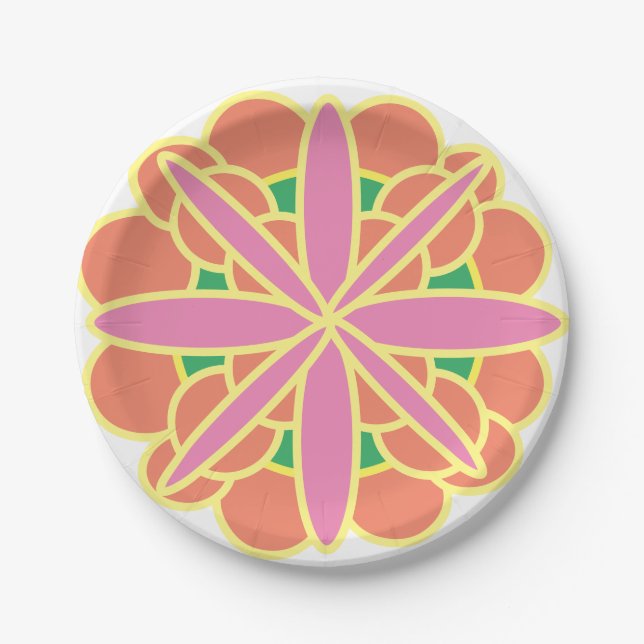 Rangoli der Farben Pappteller (Vorderseite)