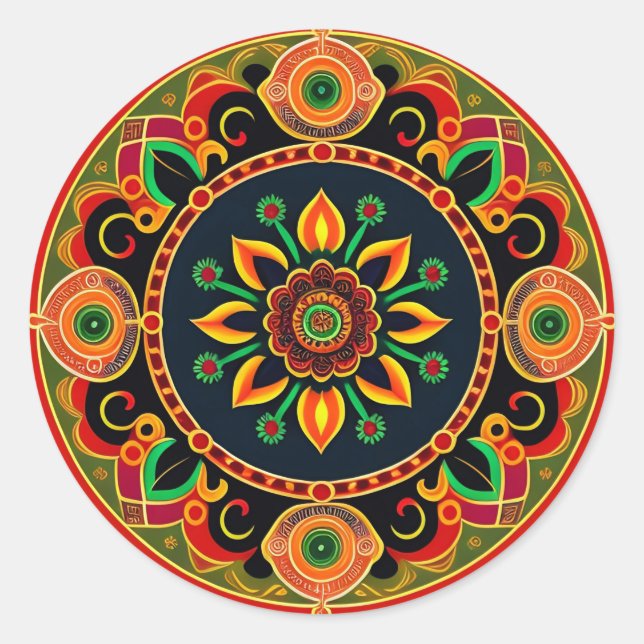 Rangoli Design Aufkleber (Vorderseite)