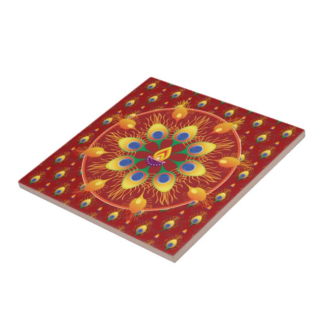 Rangoli-Feder Fliese (Seite)