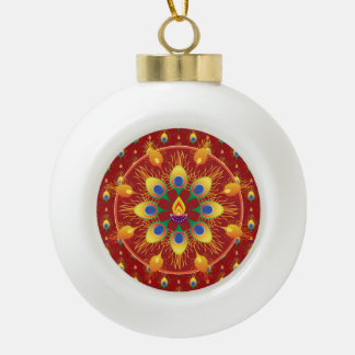 Rangoli-Feder Keramik Kugel-Ornament