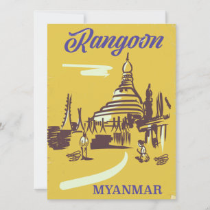 Rangoon Myanmar Vintage Reiseplakat