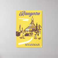 Rangoon Myanmar Vintage Reiseplakat