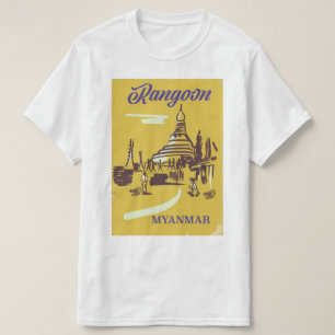 Rangoon Myanmar Vintage Reiseplakat T-Shirt