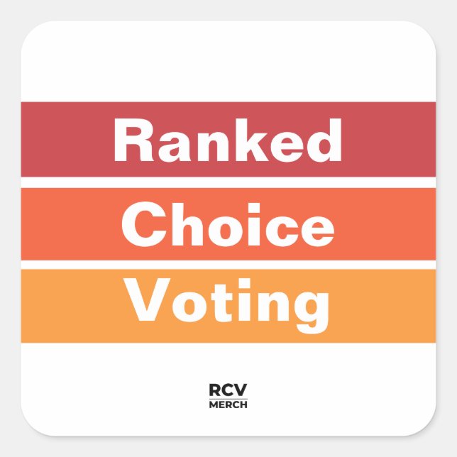 Ranked Choice Voting 3 Stripes Quadratischer Aufkleber (Vorderseite)