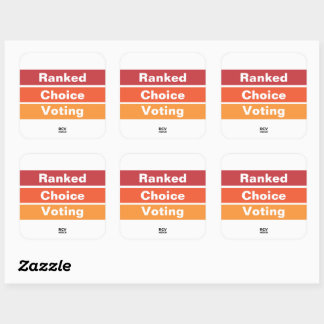 Ranked Choice Voting 3 Stripes Quadratischer Aufkleber