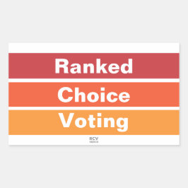 Ranked Choice Voting 3 Stripes Rechteckiger Aufkleber