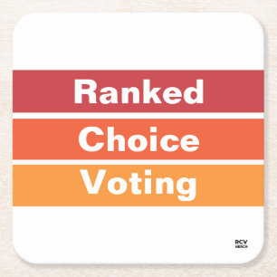 Ranked Choice Wahl 3 Streifen Untersetzer