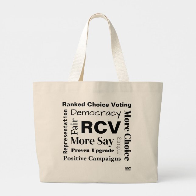 Ranked Choice Wählwörter Große Tote Tasche (Rückseite)
