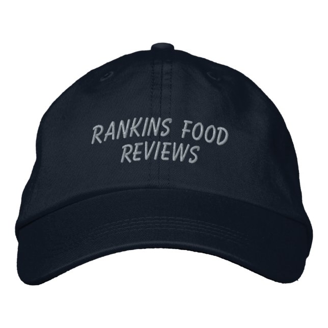 Rankiner Food Reviews Hat Bestickte Baseballkappe (Vorderseite)