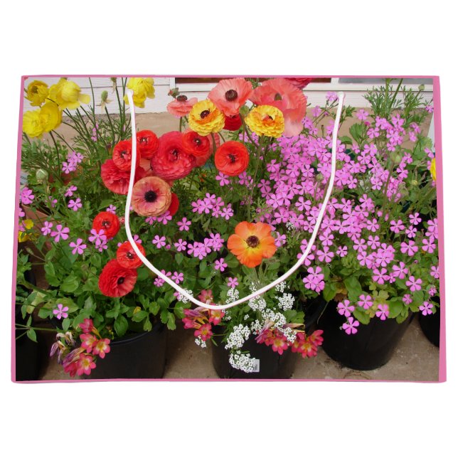 Rannunculus Spring Bulbs Birthday Cake Favor Box Große Geschenktüte (Vorderseite)