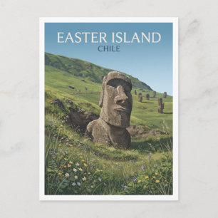 Rano Raraku Hanga Roa Chile Reise Geschenk Postkarte