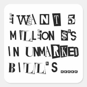 Ransom Quadratischer Aufkleber