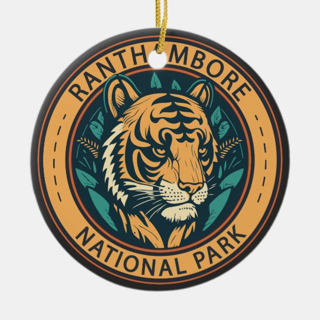 RanthamBohrer Nationalpark Indien Vintag Keramik Ornament (Vorne)