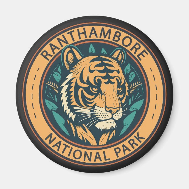 RanthamBohrer Nationalpark Indien Vintag Magnet (Vorne)