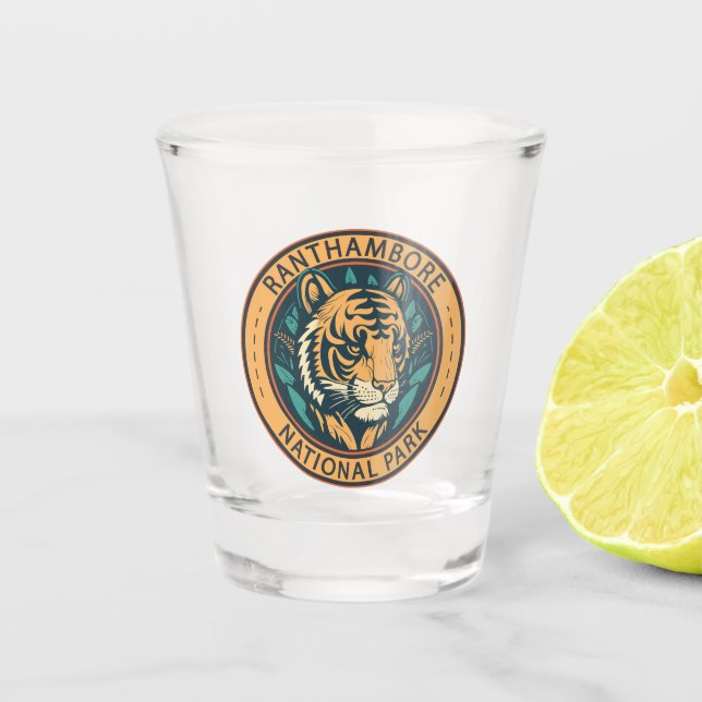 RanthamBohrer Nationalpark Indien Vintag Schnapsglas (Vorderseite)
