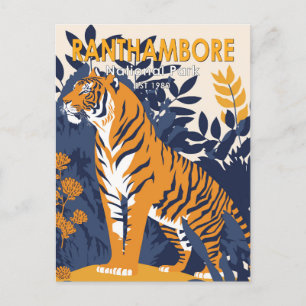 Ranthambore Nationalpark Indien Vintage Postkarte