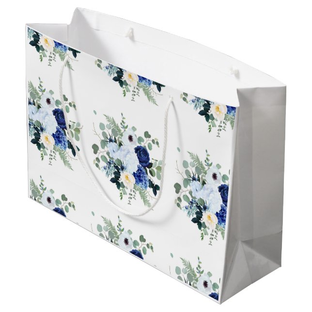 Ranunculus Anemone Hydrangea Rose Weißer Hintergru Große Geschenktüte (Rückseite Schrägansicht)