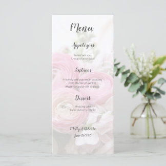 Ranunculus-Blume mit Bestand und Anemon Menükarte