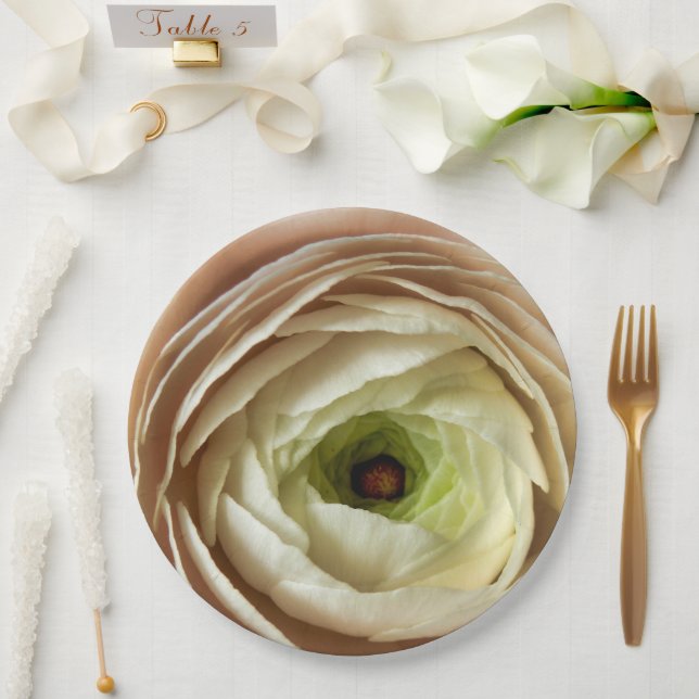 Ranunculus Blume Paper Plate Pappteller (Hochzeit)