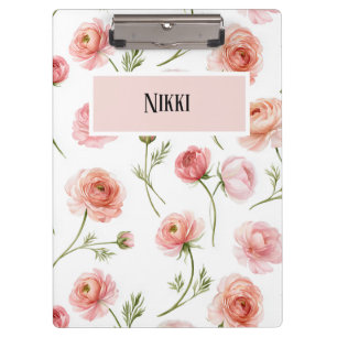 Ranunculus-Blumenmuster-Design Klemmbrett