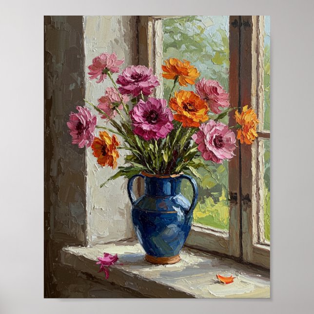 Ranunculus Bouquet | Impressionist Still Life Poster (Vorne)