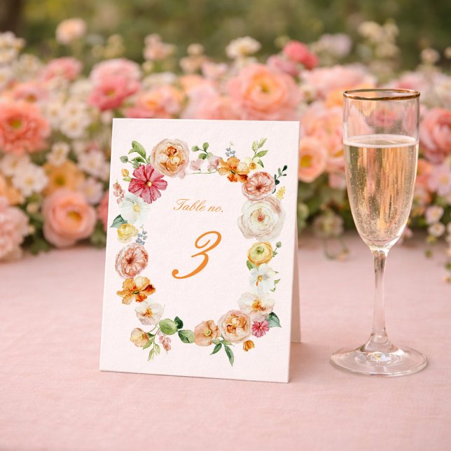 Ranunculus Floral Wedding Table Numbers Cards Einladung (Von Creator hochgeladen)