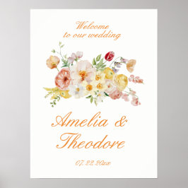 Ranunculus Garden Wedding Welcome Sign Poster