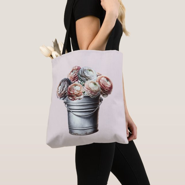 Ranunculus in Tin Pail Rustic Glam Pink (Von Nahem)