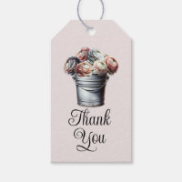 Ranunculus in Tin Pail Rustic Glam Pink Bridal