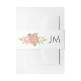 Ranunculus Monogram Floral Wedding Einladungsbanderole
