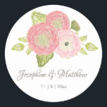 Ranunculus Peach Floral Wedding Stickers<br><div class="desc">Diese Hochzeitsaufkleber sind mit ranunculus Blume versehen. Sie können diese Aufkleber mit Ihren Namen und Ihrem Hochzeitstermin personalisieren. Klicken Sie auf die Schaltfläche "Anpassen", um weitere Optionen zu erhalten, wenn Sie die Textgröße ändern oder einen zusätzlichen Text hinzufügen möchten. Diese Aufkleber eignen sich ideal für die Verwendung als Umschlag Aufkleber-Aufkleber...</div>