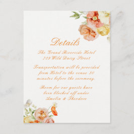 Ranunculus Sommergarten Hochzeits-Detailkarte Begleitkarte