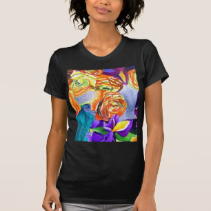 Ranunculus und Iris Aquarellkunst T-Shirt