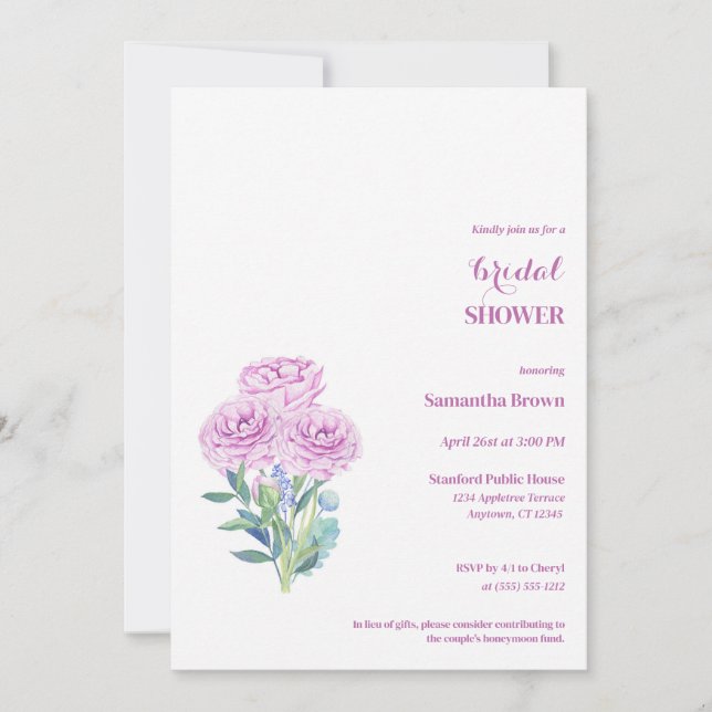 Ranunculus Voll anpassbares Brautparty Einladung (Vorderseite)