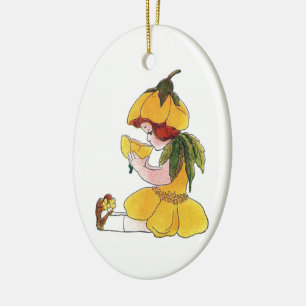 Ranunkel-Blumenkind Lustiges Niedliches Kleines Mä Keramik Ornament